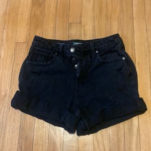 Black jean shorts